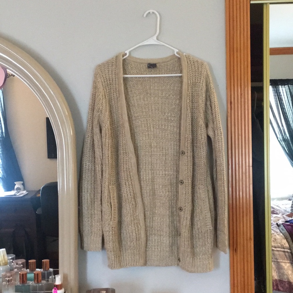 UO Sparkle & Fade Beige Cardigan Size XS